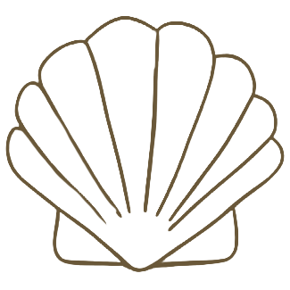 Logo with a shell design and 'eco-friendly inks' text on a white background